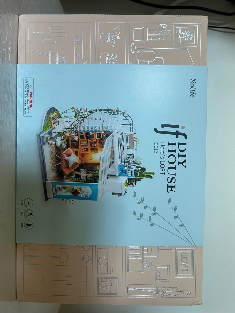 DIY House Dora's Loft Miniature Kit - Light Blue